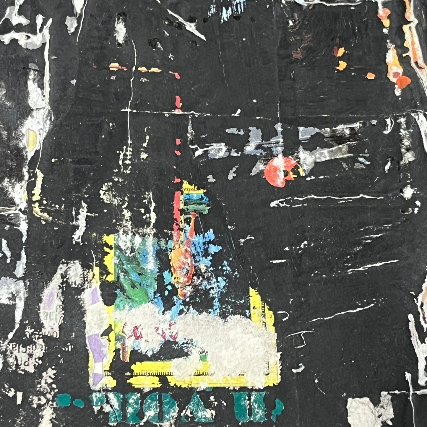 Original Framed Mixed Media Modern Art Collage Painting 12x18 "Dynamo"
