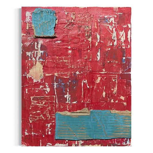 Original Mixed Media Abstract Art Collage Painting 11x14 "Pout"