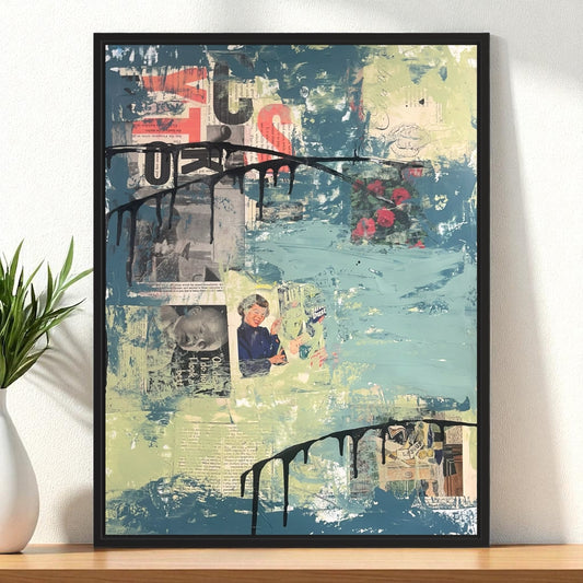 Original Mixed Media Abstract Modern Art Painting 18x24 "Plutarchy" Signed