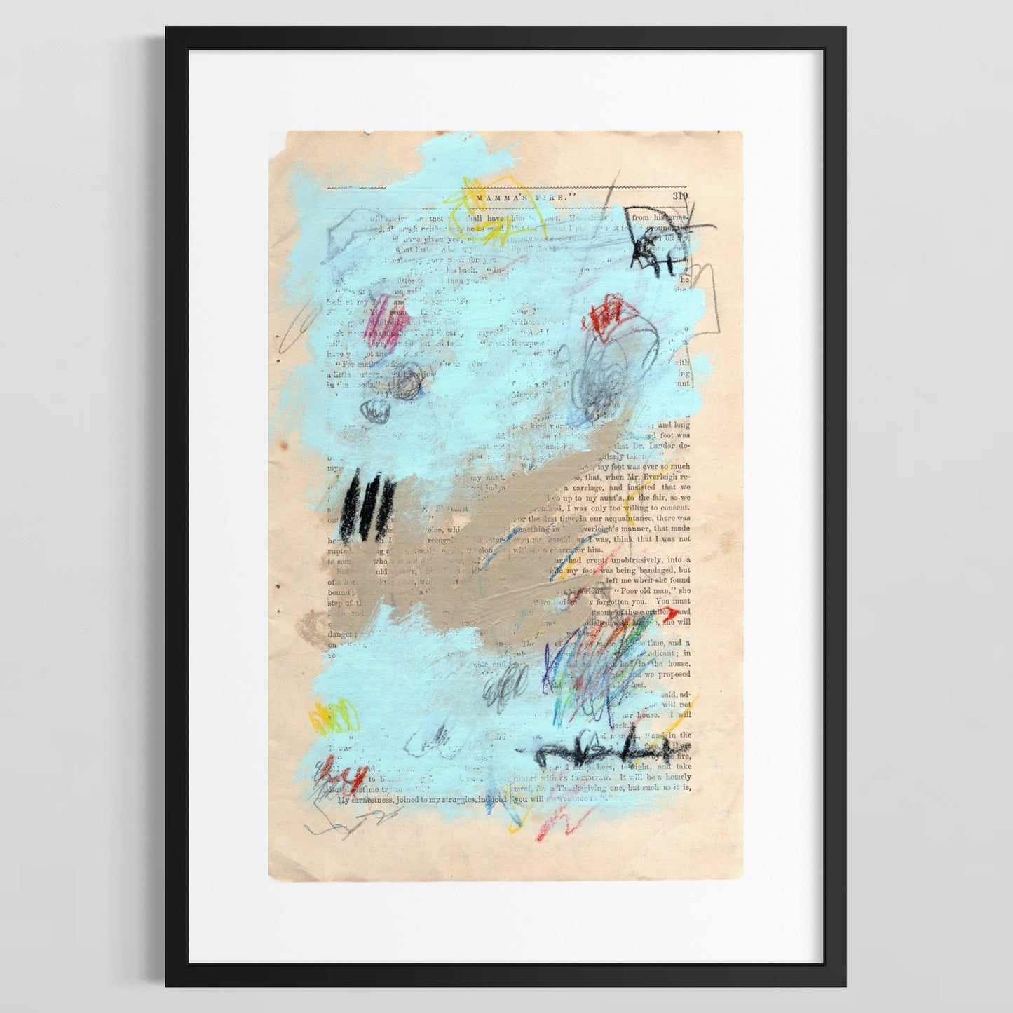 Original Abstract Modern Art Painting on Paper from 1878 Magazine #13 Signed