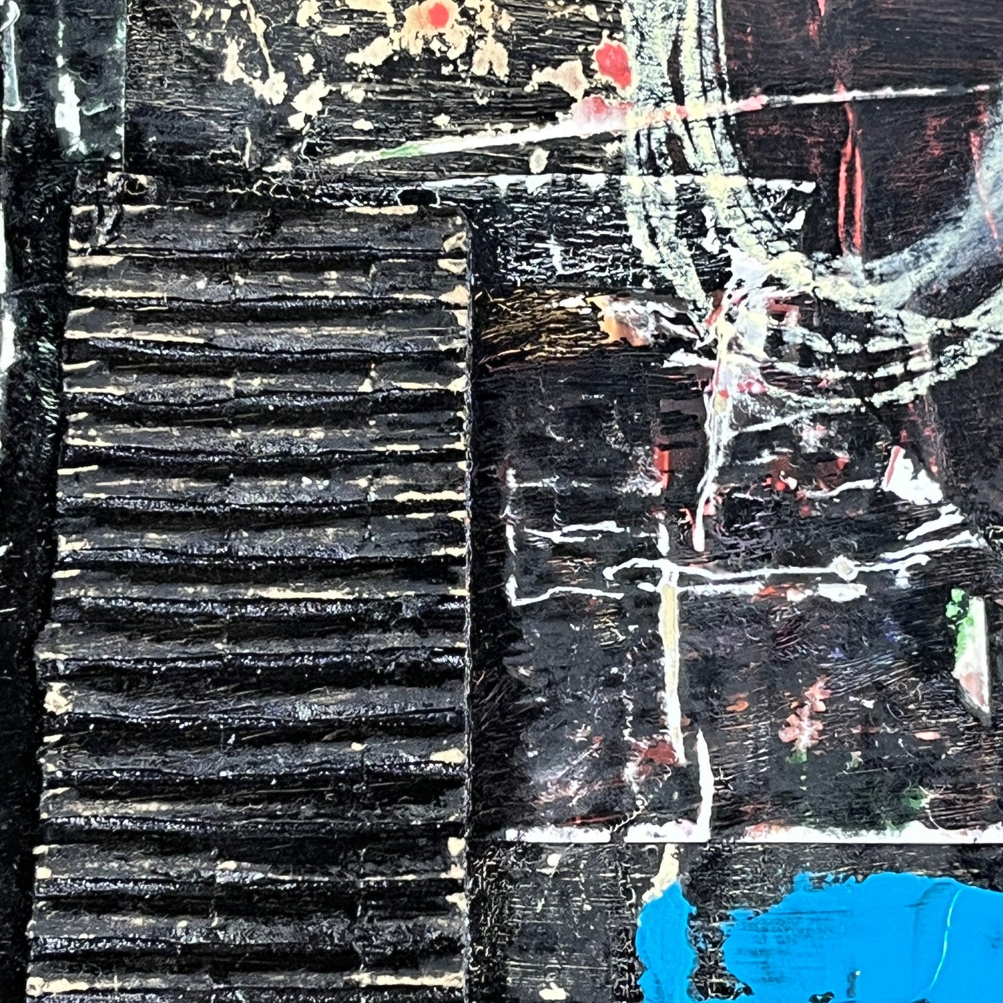 Original Grunge Minimalist Modern Art Collage Painting 8.5x11 "Pappus" Signed