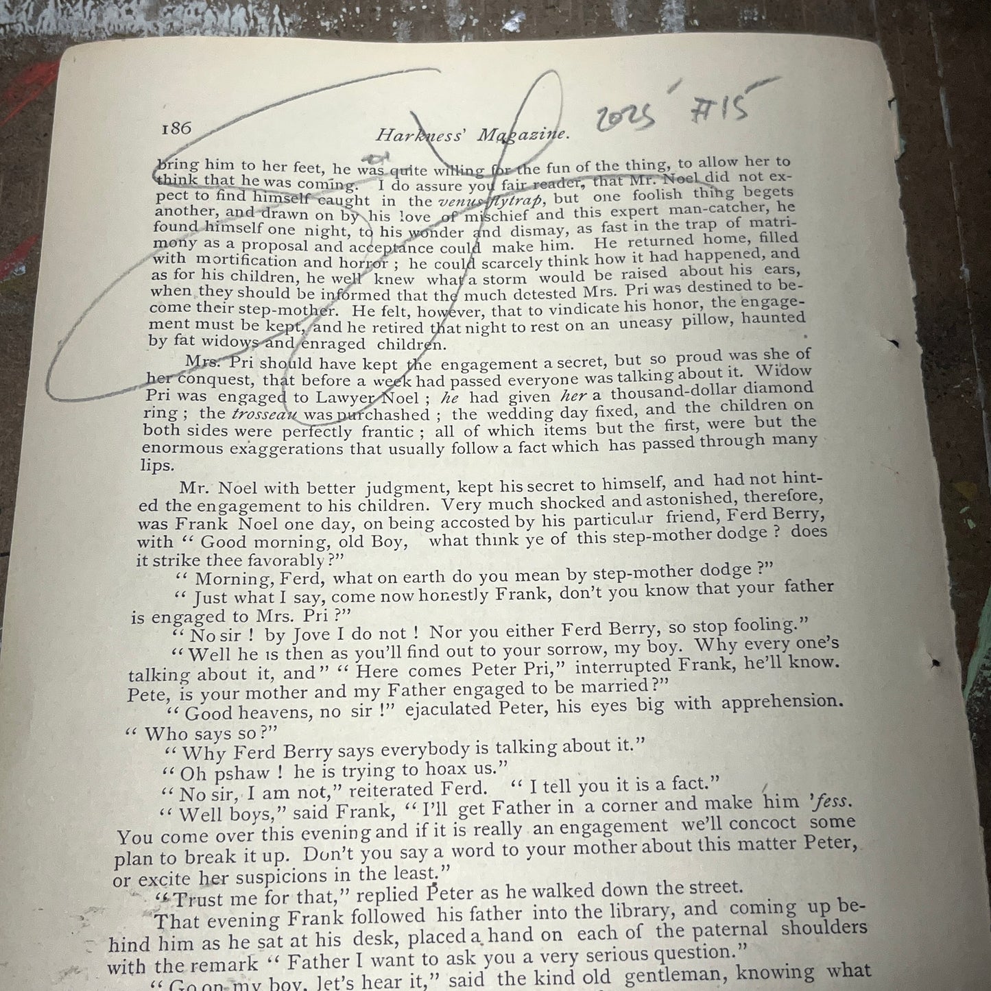 Original Abstract Modern Art Painting on Paper from 1875 Magazine #15 Signed