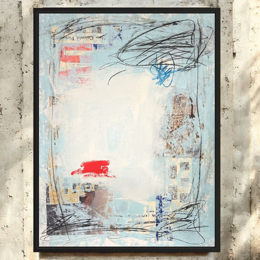 Original Mixed Media Abstract Modern Art Painting 18x24 "Croquinole" Signed