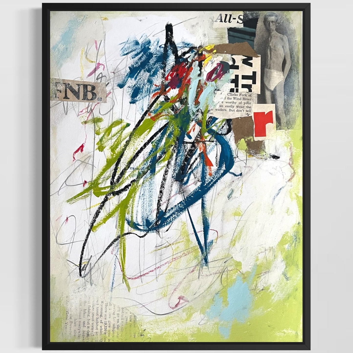 Original Abstract Modern Art Painting on Paper "Veena" #28 Signed