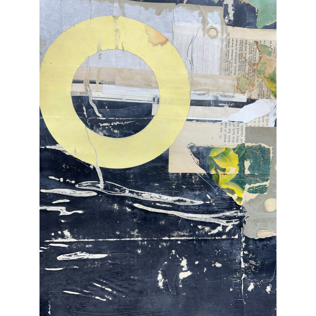 Original Mixed Media Modern Art Collage Painting 18x24 "Cimier" Signed