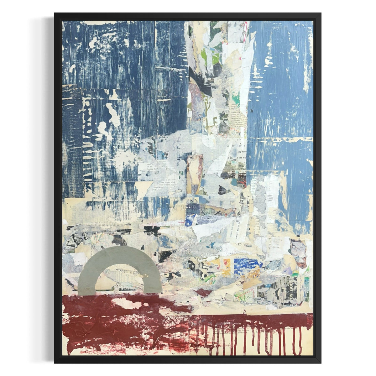 Original Mixed Media Modern Art Collage Painting 18x24 "Vinology" Signed