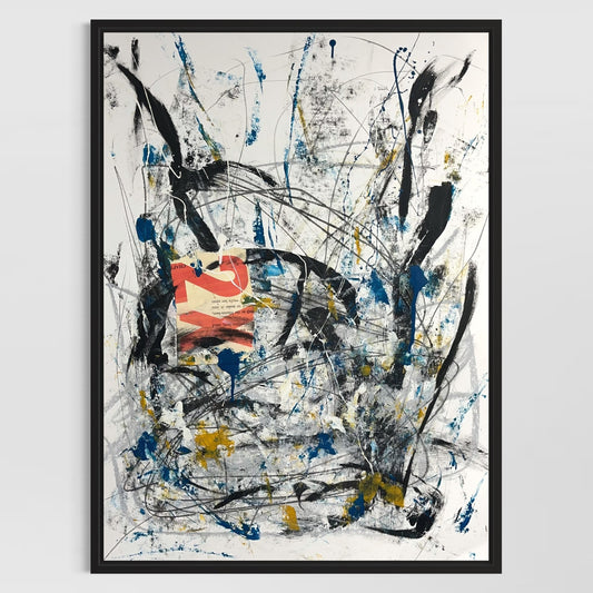 Original Mixed Media Abstract Modern Art Painting 18x24 "Holosteric" Signed