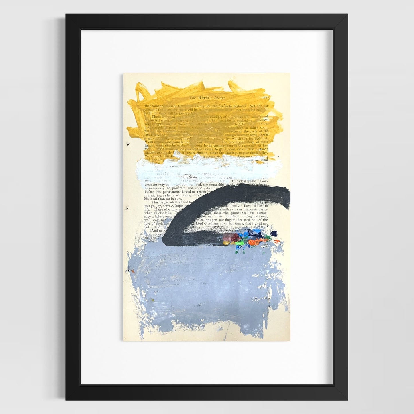 Original Abstract Modern Art Painting on Paper from 1875 Magazine #11 Signed