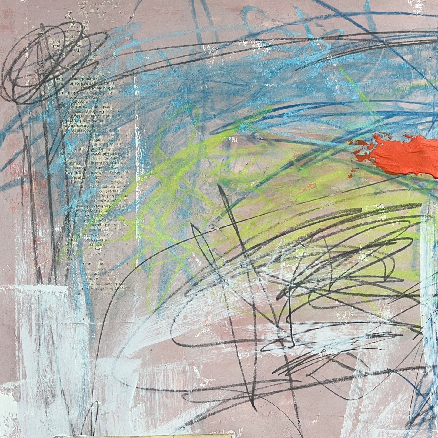 Original Mixed Media Abstract Modern Art Painting 18x24 "Onomastic" Signed