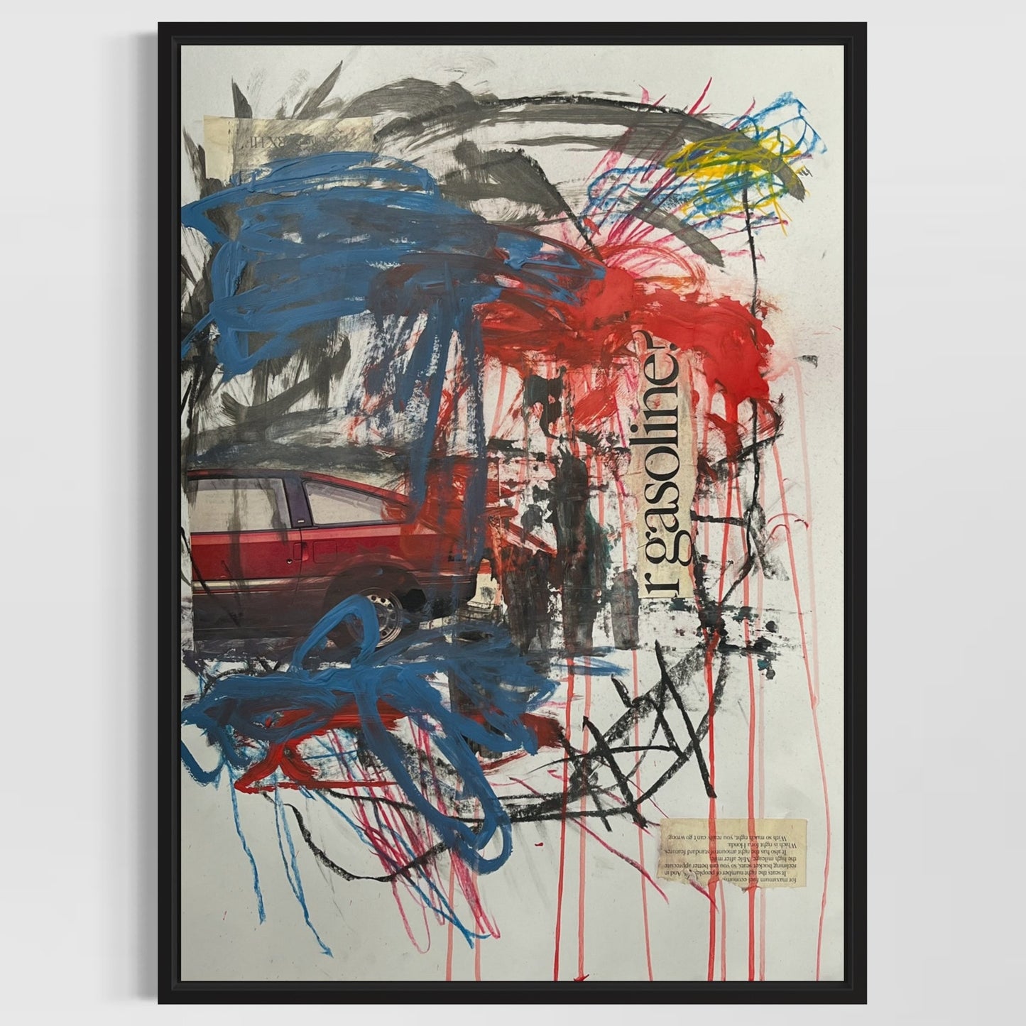 Original Mixed Media Abstract Art Painting 18x24 “1980s Honda" Signed