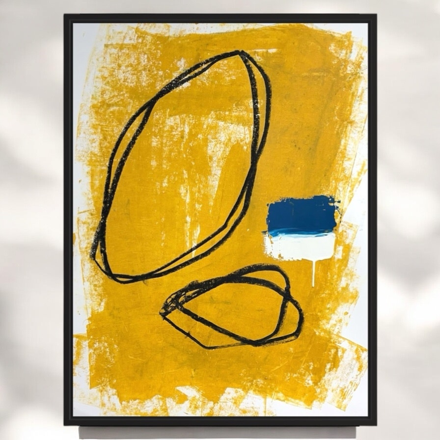 Original Mixed Media Abstract Modern Art Painting 18x24 "Translunary" Signed