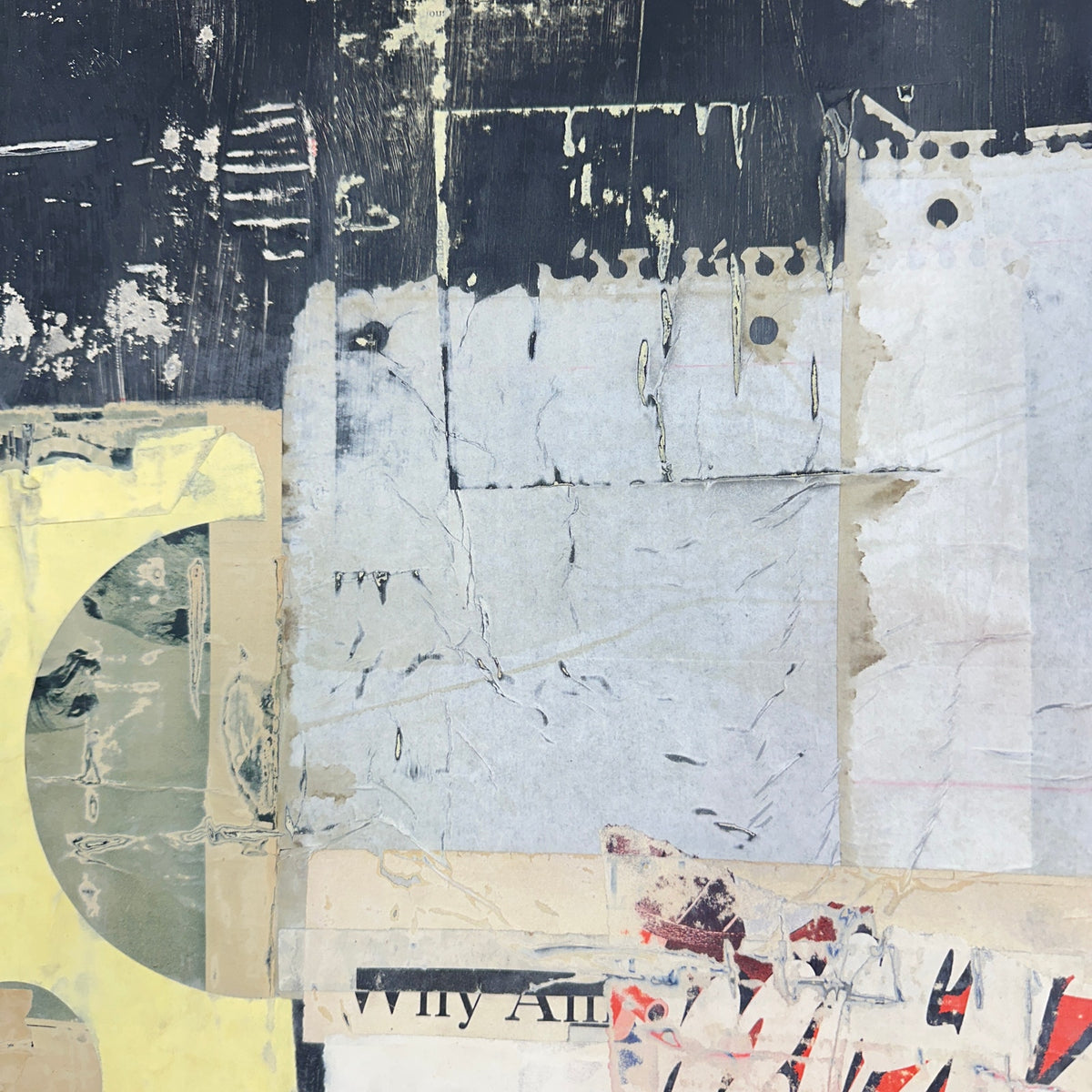 Original Mixed Media Modern Art Collage Painting 18x24 "Spiv" Signed