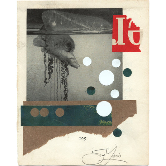 Original Mixed Media Modern Art Collage "Porphyrogenitic" 5.25x6.75" Signed