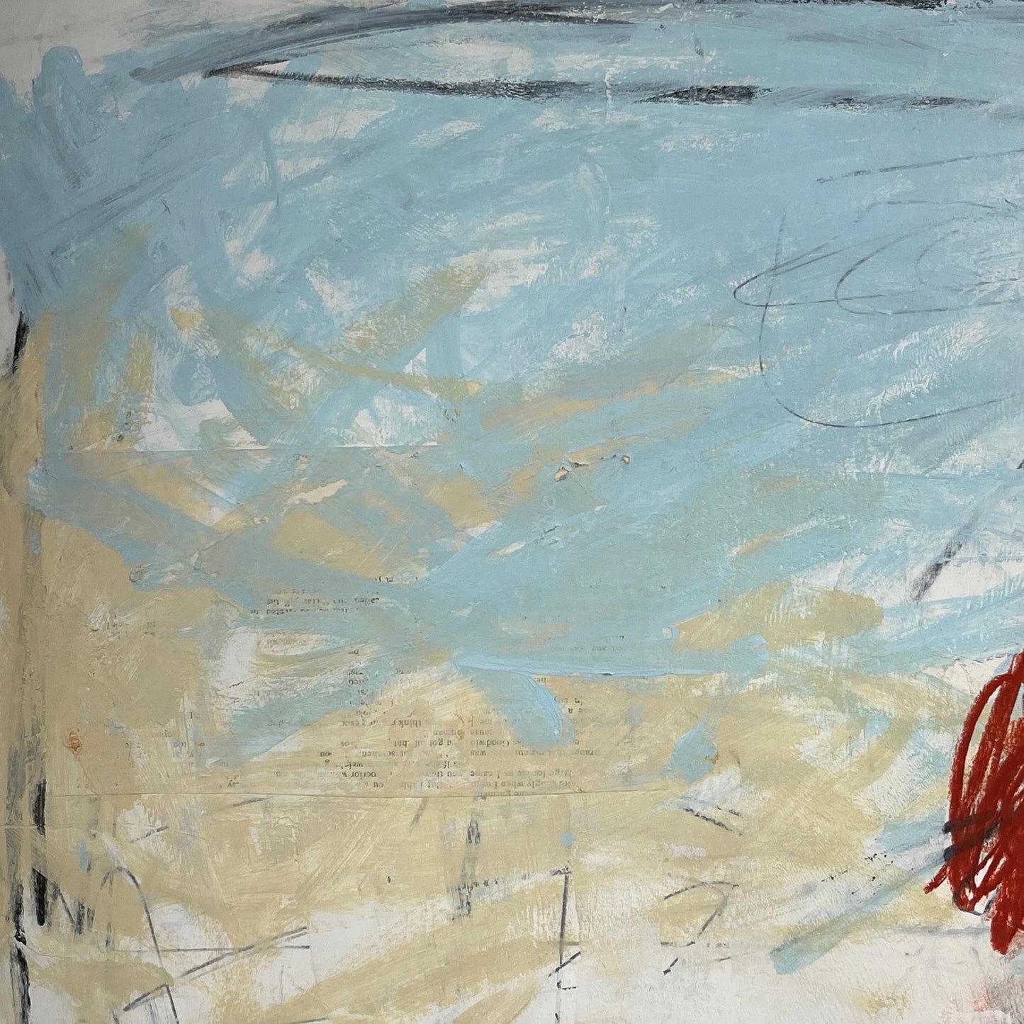 Original Mixed Media Abstract Modern Art Painting 18x24 "Pursuivant" Signed