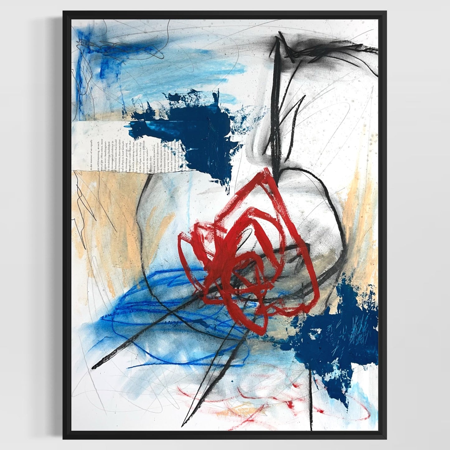 Original Mixed Media Abstract Modern Art Painting 18x24 "Xoanon" Signed
