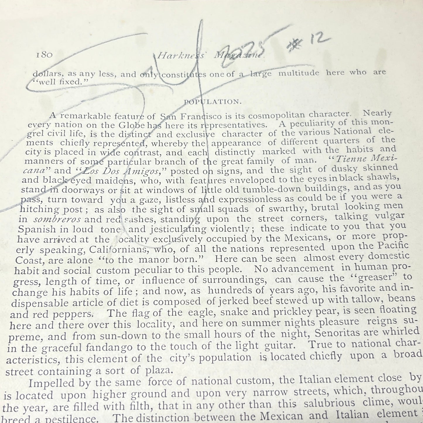 Original Abstract Modern Art Painting on Paper from 1875 Magazine #12 Signed