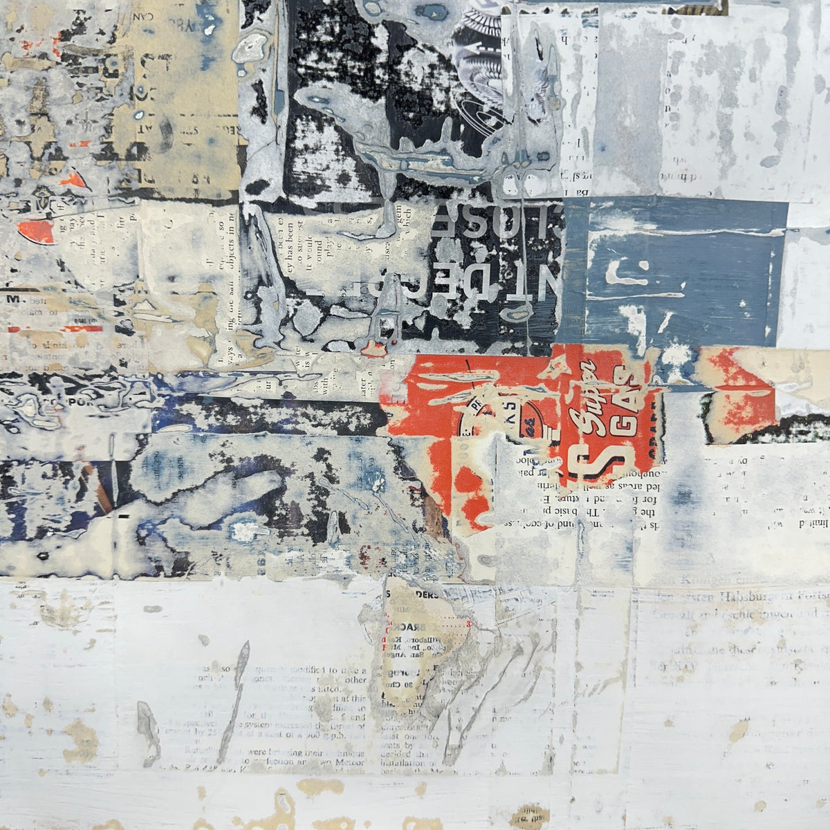 Original Mixed Media Modern Art Collage Painting 18x24 "Autography" Signed