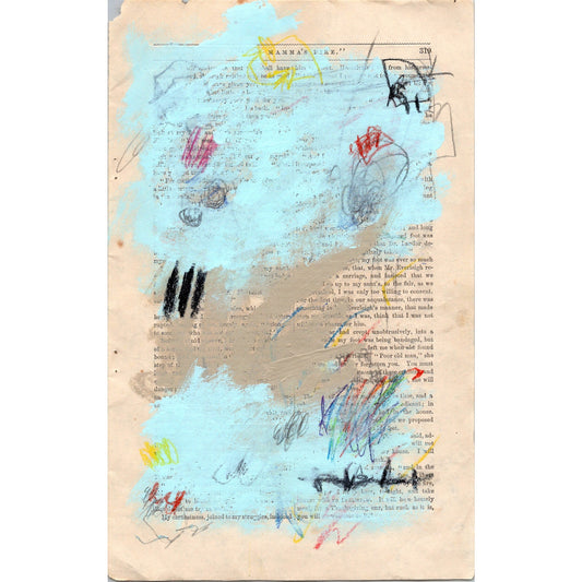 Original Abstract Modern Art Painting on Paper from 1878 Magazine #13 Signed