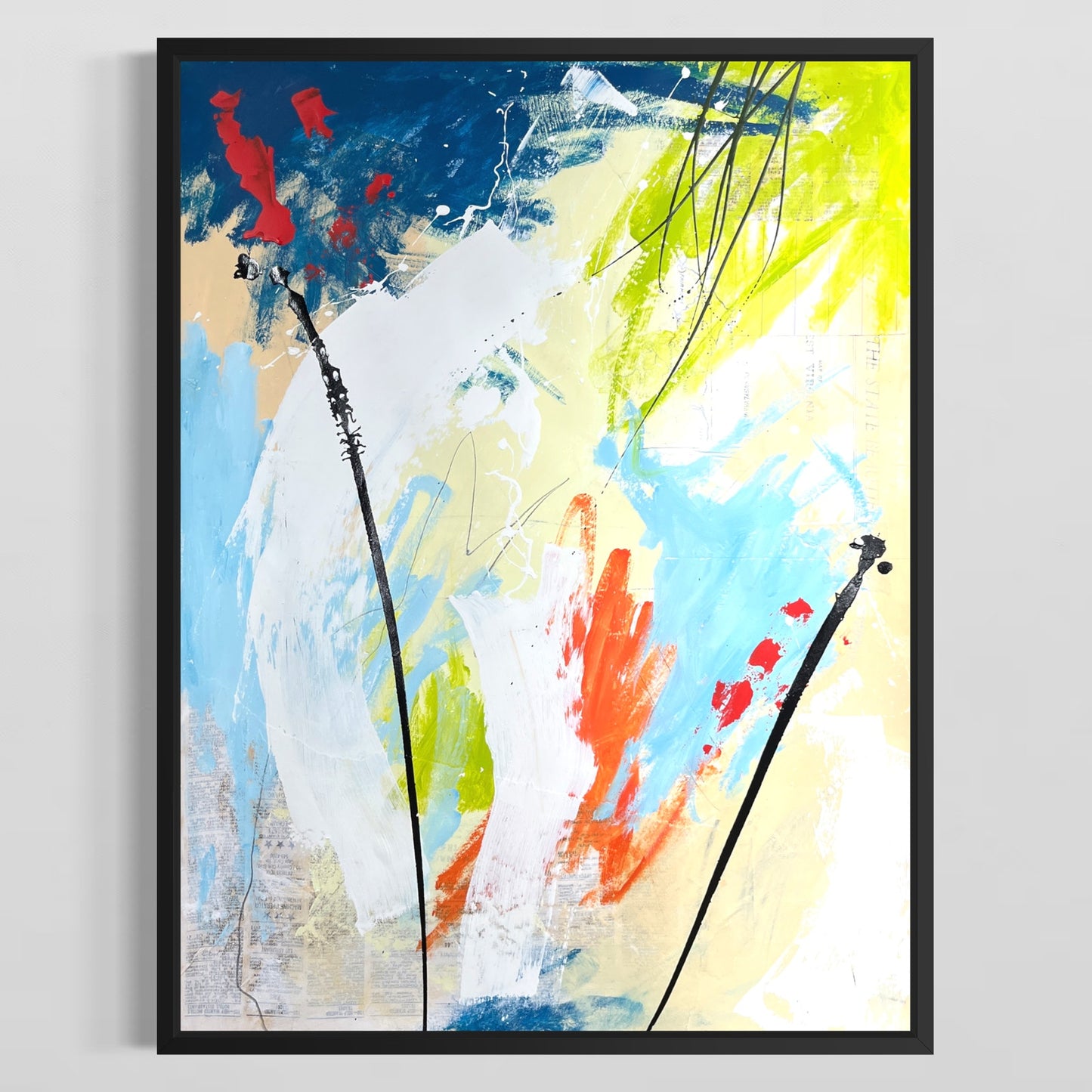 Original Mixed Media Abstract Modern Art Painting 18x24 "Seriate" Signed