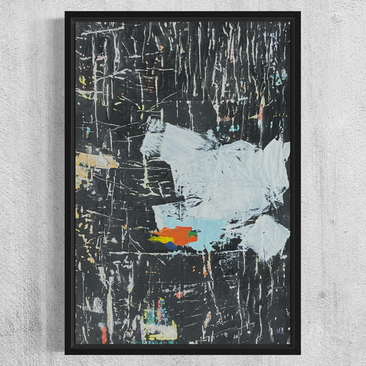 Original Framed Mixed Media Modern Art Collage Painting 12x18 "Dynamo"