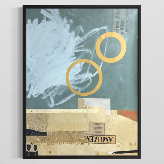 Original Mixed Media Abstract Modern Art Painting 18x24 "Foehn" Signed