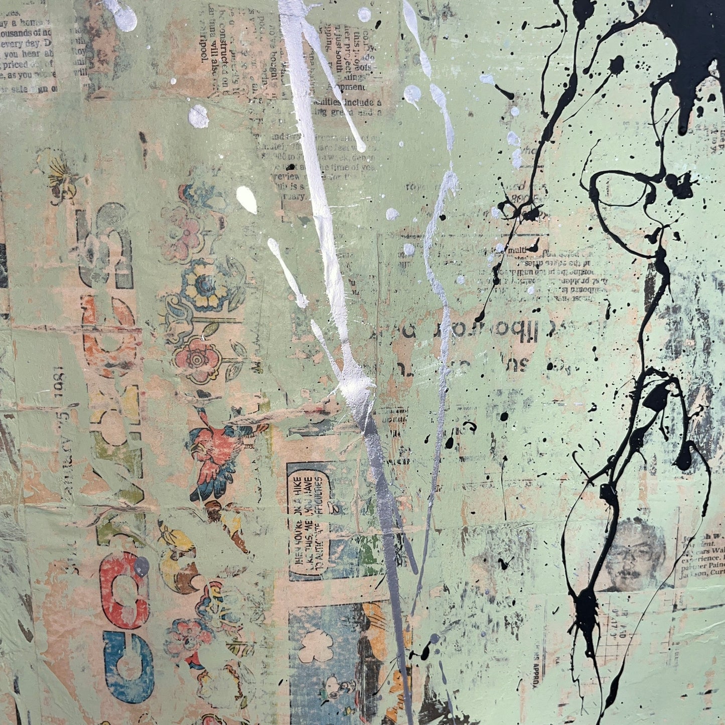 Original Mixed Media Abstract Modern Art Painting 18x24 "Acopic" Signed