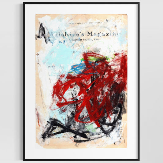 Original Abstract Modern Art Painting on Paper from 1902 Magazine #26 Signed