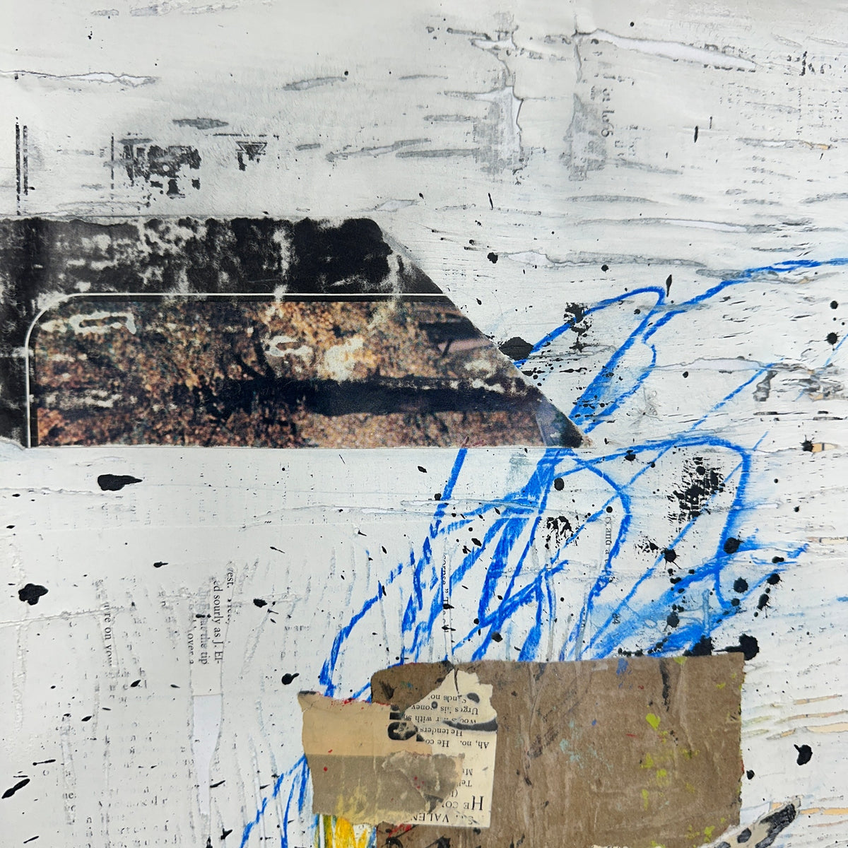 Original Mixed Media Modern Art Collage Painting 18x24 "Lasher" Signed
