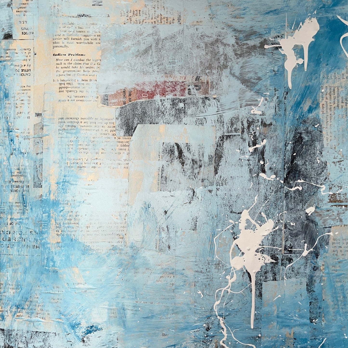 Original Mixed Media Abstract Modern Art Painting 18x24 "Quadrable" Signed