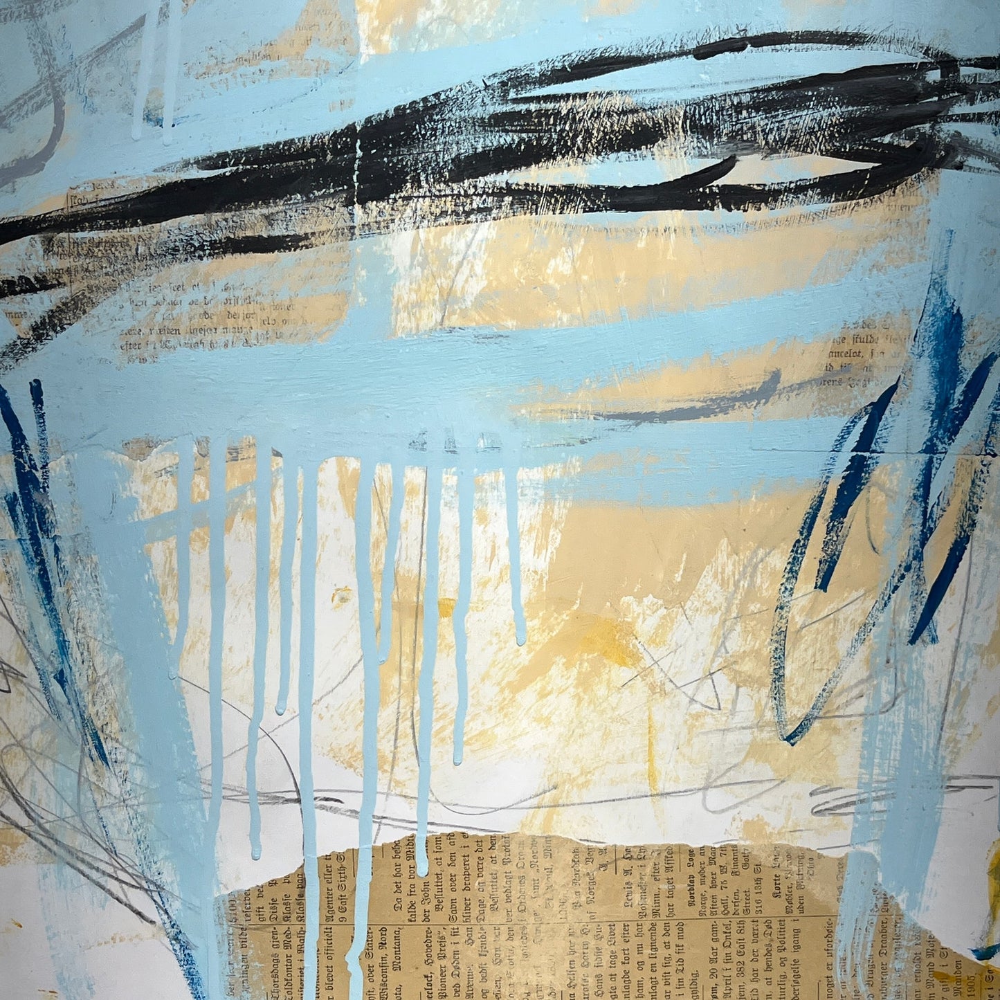 Original Mixed Media Abstract Modern Art Painting 18x24 "Pruniferous" Signed