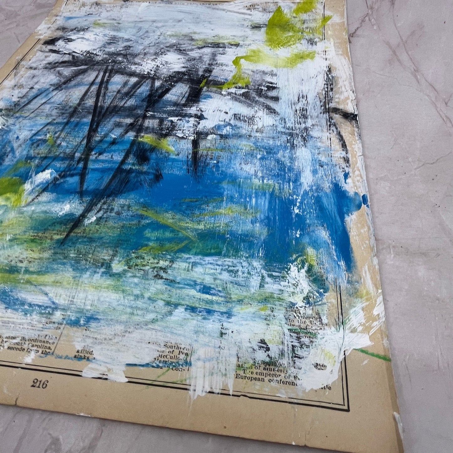 Original Mixed Media Abstract Art Painting "History of the Earth III"