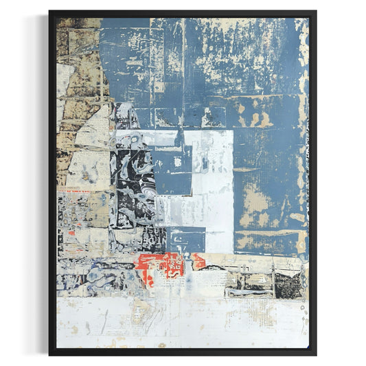 Original Mixed Media Modern Art Collage Painting 18x24 "Autography" Signed