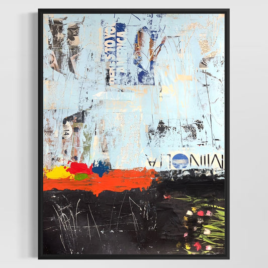 Original Mixed Media Abstract Modern Art Painting 18x24 "Bobeche" Signed