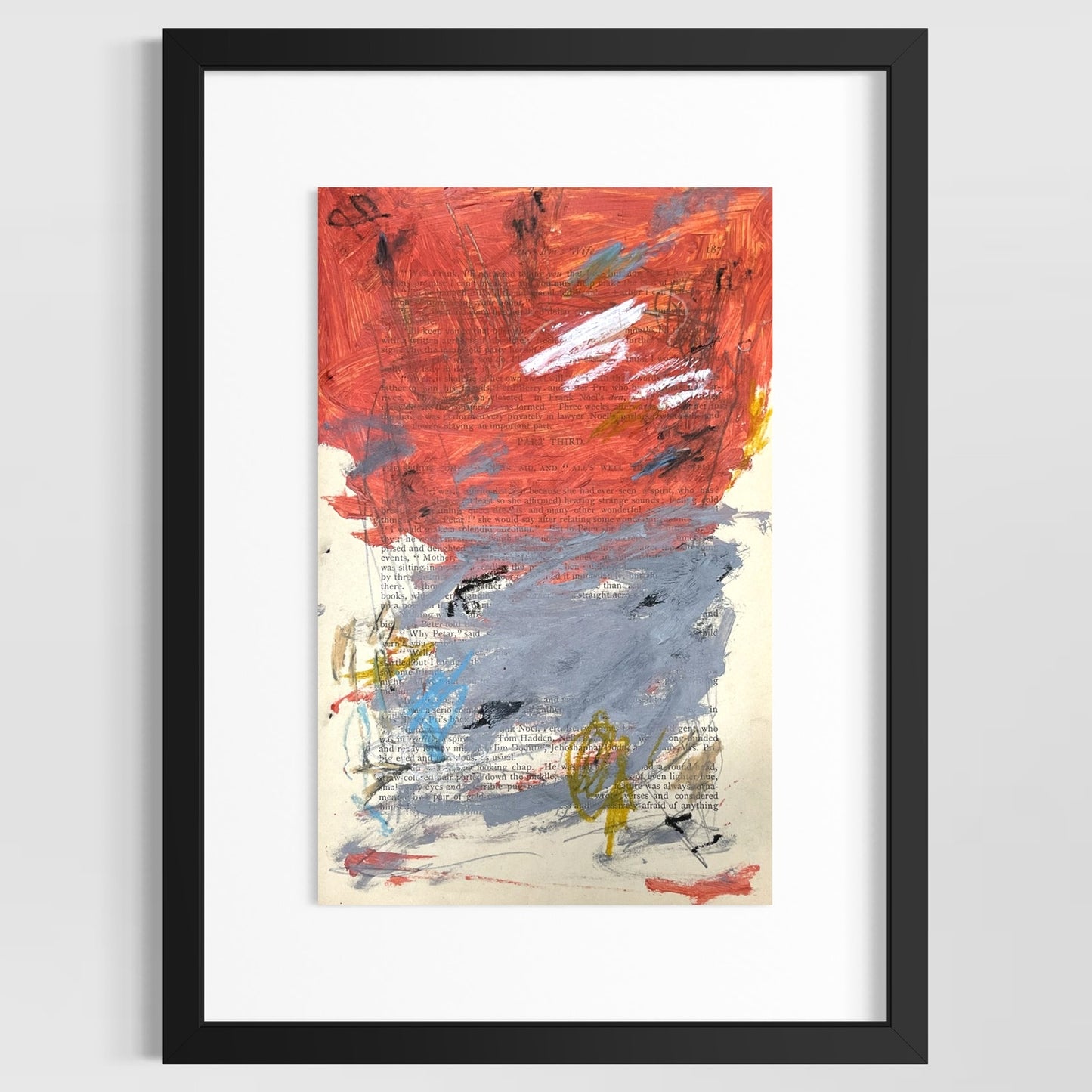 Original Abstract Modern Art Painting on Paper from 1875 Magazine #21 Signed