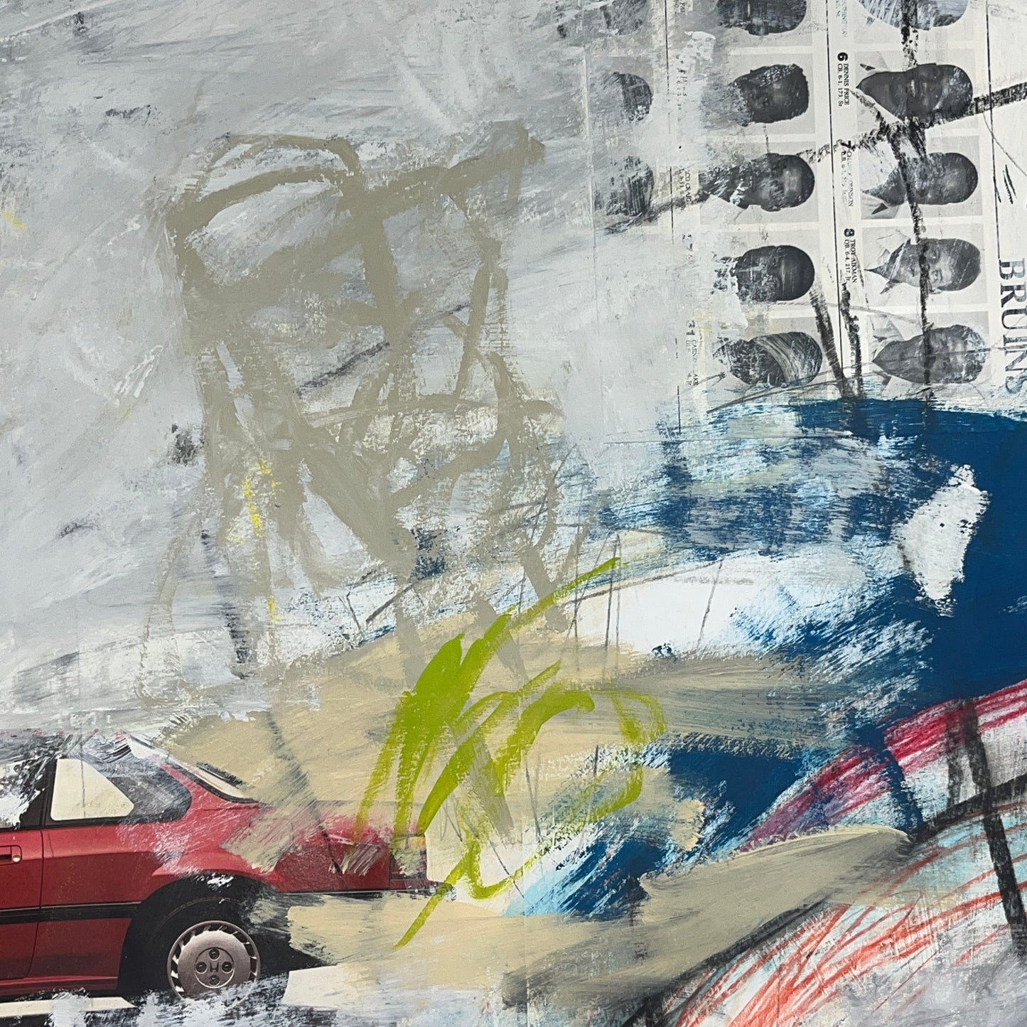 Original Mixed Media Abstract Modern Art Painting 18x24 "Songket" Signed