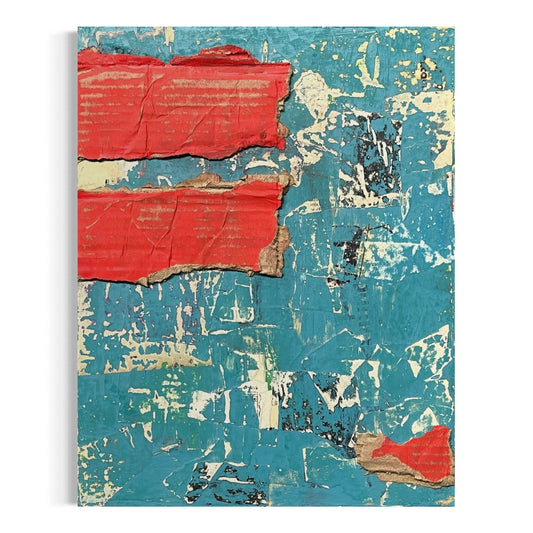 Original Mixed Media Abstract Art Collage Painting 11x14 "Cord"
