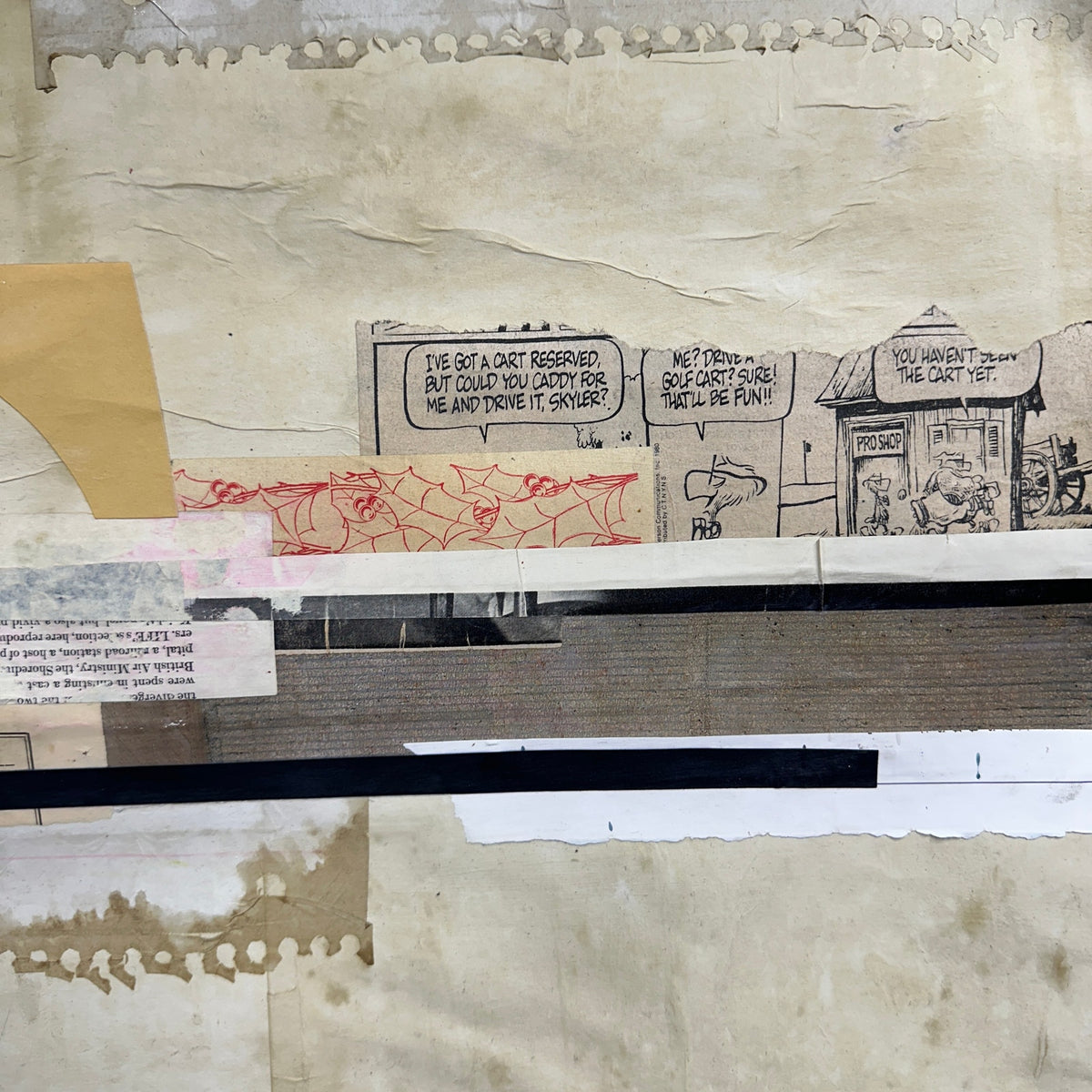 Original Mixed Media Modern Art Collage Painting 18x24 "Quotennial" Signed