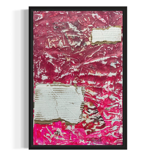 Original Framed Mixed Media Modern Art Collage Painting 12x18 "Ballet"