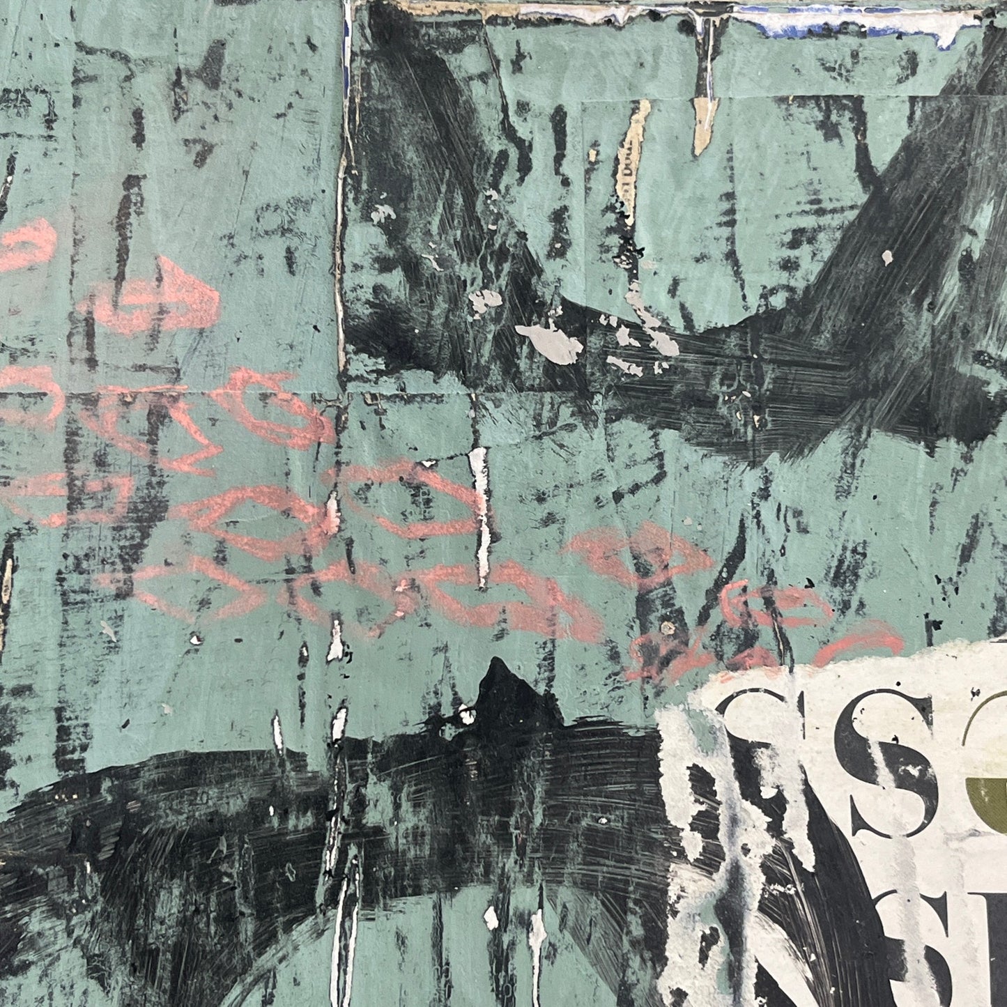 Original Grunge Minimalist Modern Art Collage Painting 8.5x11 "Uberous" Signed