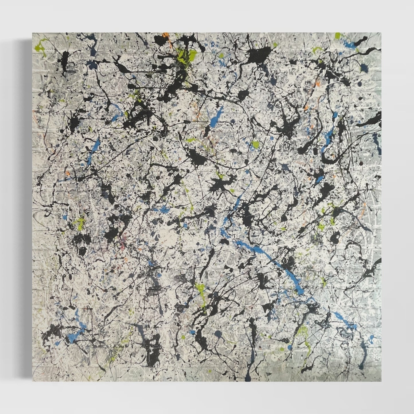 Original Huge Abstract Art Painting 48x48" 4ft On Faux Brick “Acid Rhythm”