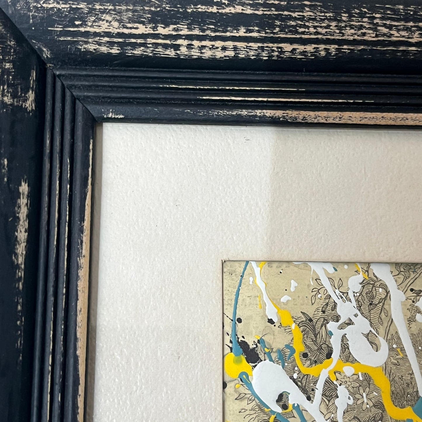 Original Framed Mixed Media Abstract Art Painting "1861" 10x12 w/ COA