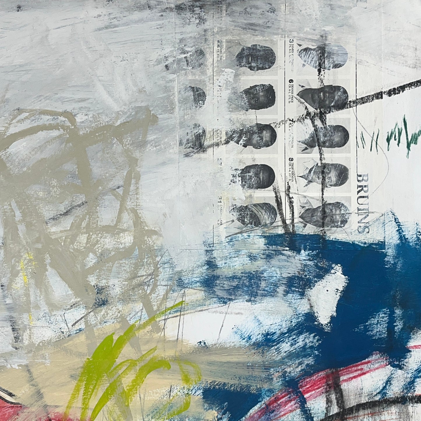 Original Mixed Media Abstract Modern Art Painting 18x24 "Songket" Signed