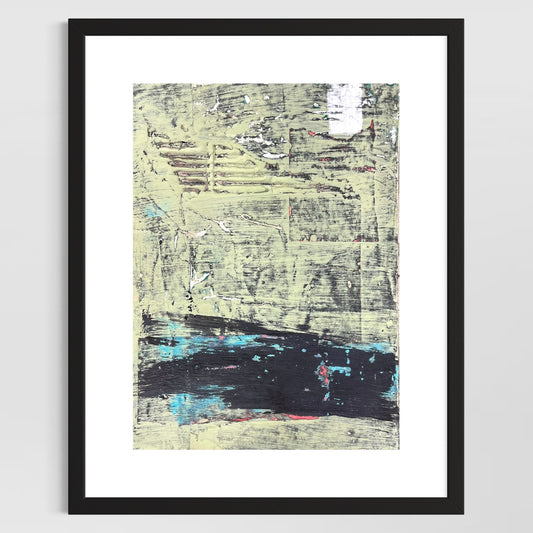 Original Minimalist Modern Art Collage Painting 8.5x11 "Polydipsia" Signed