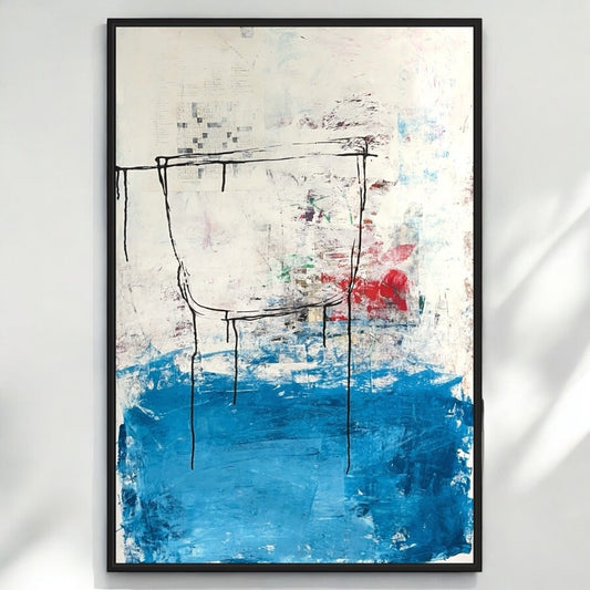 Original Mixed Media Abstract Modern Art Painting 24x36 "Tardiloquent" Signed