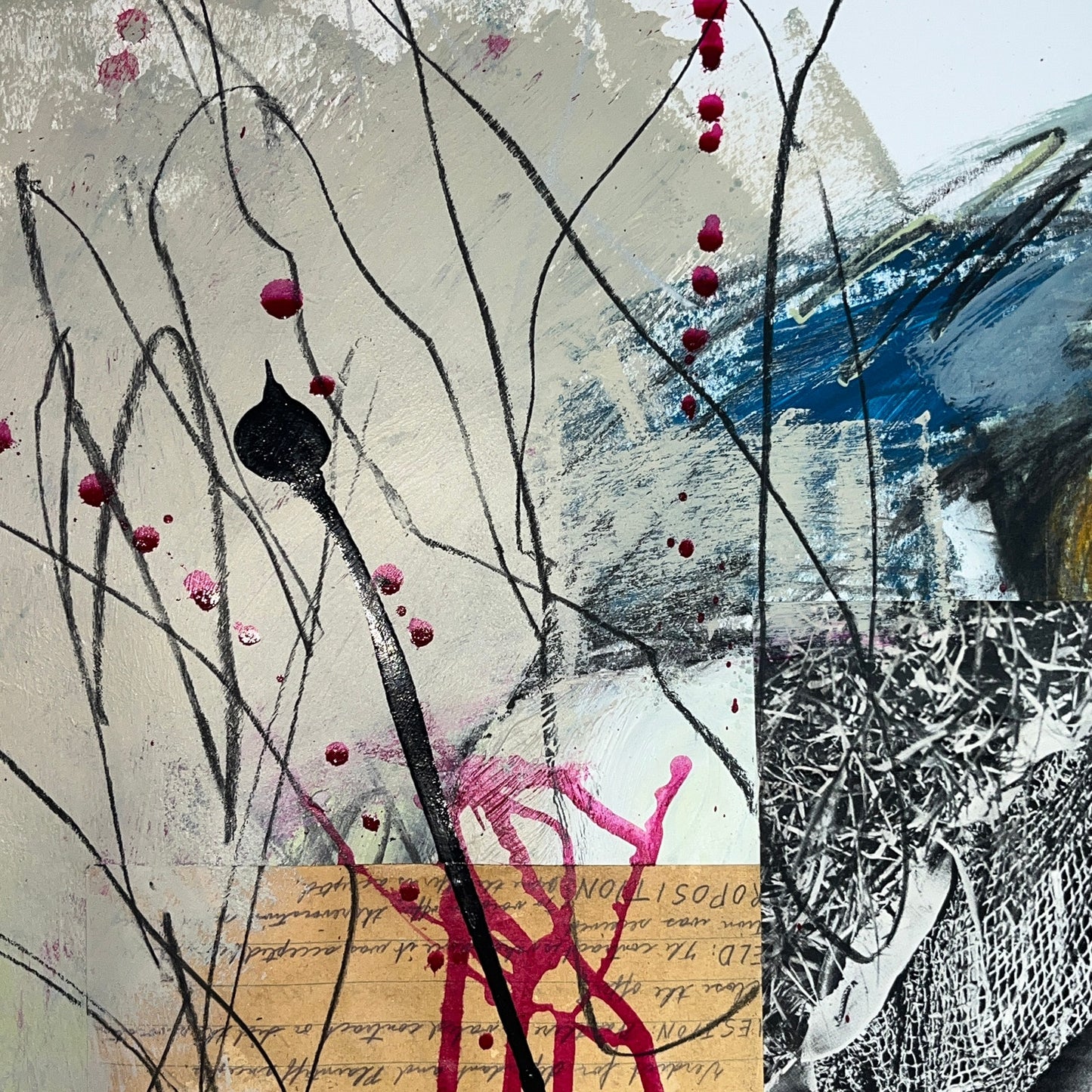 Original Mixed Media Abstract Modern Art Painting 18x24 "Vinew" Signed