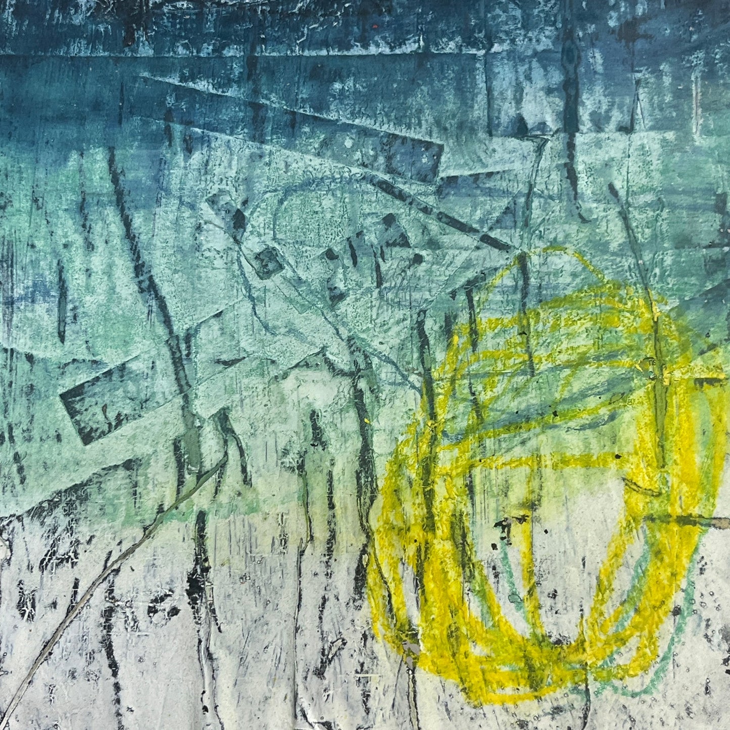 Original Grunge Minimalist Modern Art Collage Painting 8.5x11 "Malleation"