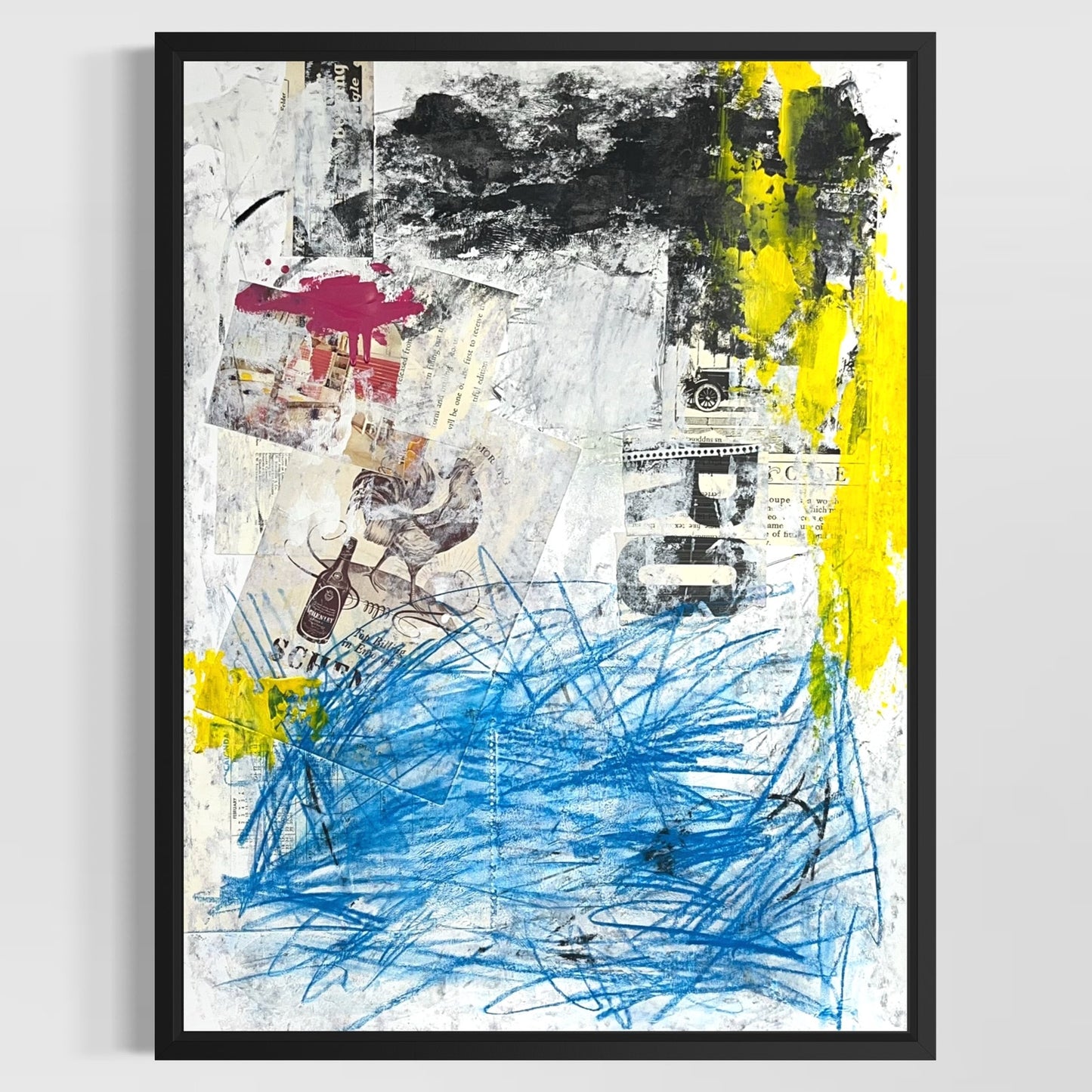 Original Mixed Media Abstract Modern Art Painting 18x24 "Tropism" Signed