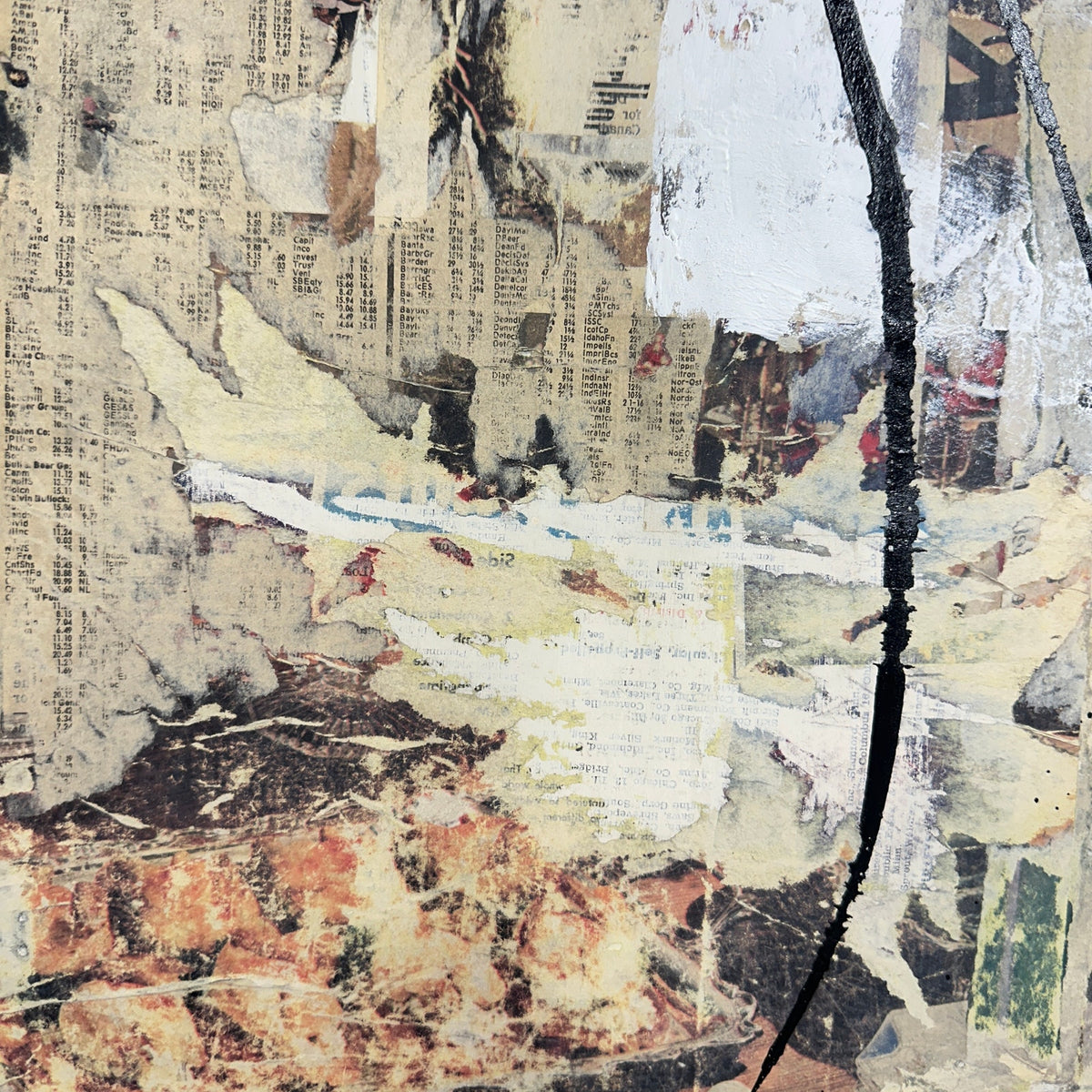Original Mixed Media Modern Art Collage Painting 18x24 "Atactic" Signed
