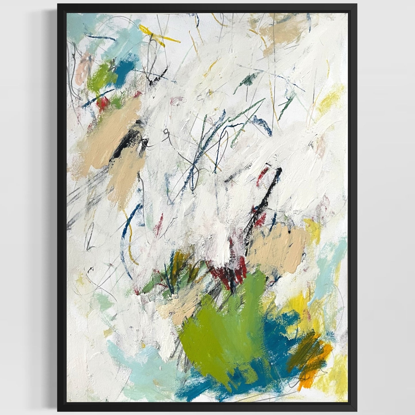 Original Abstract Modern Art Painting on Paper "Entomical" #3 Signed