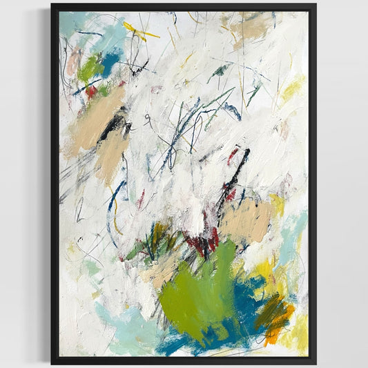 Original Abstract Modern Art Painting on Paper "Entomical" #3 Signed